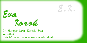 eva korok business card